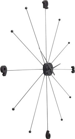 Настінний годинник Kare Design Like Umbrella, чорний, 100 см, сучасний мінімалізм, алюмінієва рама, круглий, без батарейки