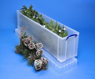 Прозора пластикова коробка для зберігання Really Useful Box 77 л, міцний контейнер, безбарвний, органайзер для дому та офісу