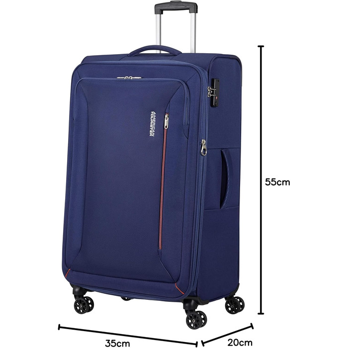 Валіза American Tourister Hyperspeed 80 см, розширювана, 109/116 л, бірюзова/синя, Spinner L