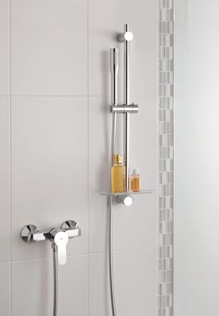 Ручний душ GROHE Vitalio Get 1 режим, антикальк, для проточних водонагрівачів, подвійна стінка, сріблястий