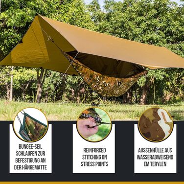 Утеплювач для гамаків OneTigris Hideout, ізоляційна підстилка, підкладка під гамак, ультралегкий термозахист 280x120 см, койот-коричневий, камуфляж, для кемпінгу, туризму, відпочинку на природі