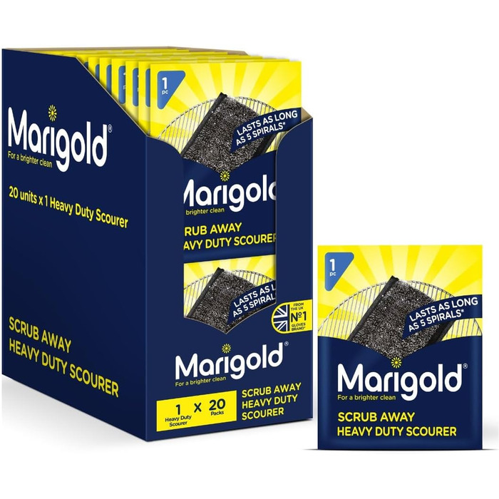 Набір металевих губок Marigold Scrub Away для чищення, 20 шт, нержавіюча сталь, 11x1.8x15.5 см, сіра