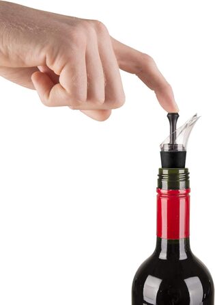 Вакуумна помпа для вина Vacu Vin з дозатором і кришкою, пластик, чорна, 5x8,3x22 см