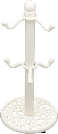 Підставка для чашок KitchenCraft, чавунна, біла, на 6 чашок, 30x13x13 см