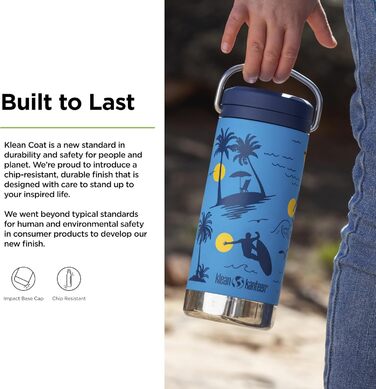 Термос Klean Kanteen TKWide 340 г з кришкою-серпантином, синій