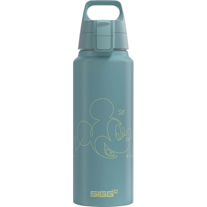 Алюмінієва пляшка для води SIGG WMB ONE 0,75/1 л Disney Mickey Mouse, швейцарська, сертифікат ClimatePartner, для газованої води, герметична, легка, BPA-free, для туризму