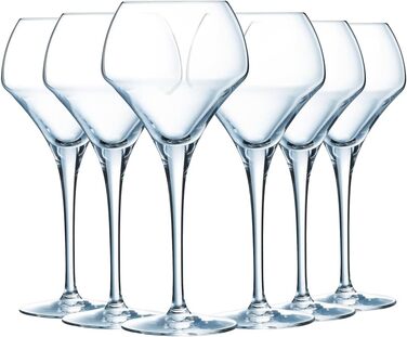 Бокали для вина Chef & Sommelier Open Up 37cl, 6 шт, з кришталю Krysta, посилена упаковка, прозорі, стійкі до пошкоджень