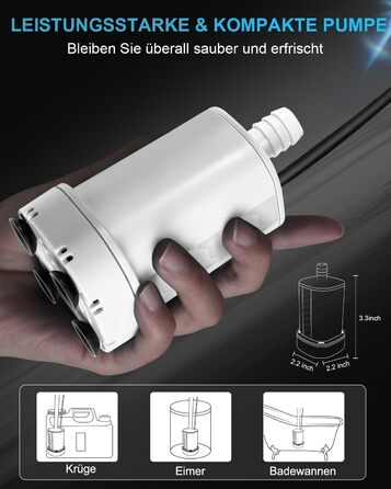 Портативний душ AUTOPkio 12V для кемпінгу, покращена помпа, підключення Plug-and-Play, для авто, подорожей, миття машин, без розпилювача