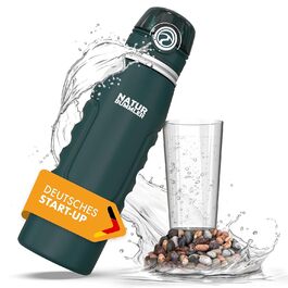 Пляшка-фільтр для води Naturbummler 750 мл, складна, з гачком, нейтральна до CO2, знищує 99,99% бактерій – для кемпінгу, виживання