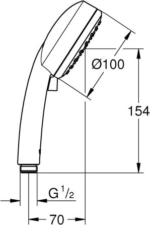 Ручний душ Grohe Vitalio Comfort 100, 2 режими, хром, з водозбереженням