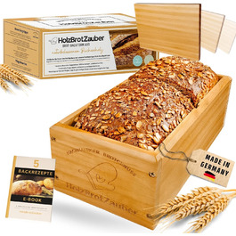 Форма для випікання хліба 30 см з букового дерева HOLZBROTZAUBER, з роздільником, для домашнього хліба до 1,5 кг