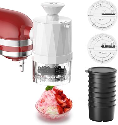 Льододробарка для міксера KitchenAid, насадка-терка для льоду з 8 формами, змінні леза, шейкер для слаші, аксесуар для KitchenAid