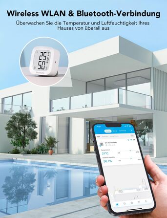Цифровий термогігрометр GoveeLife WLAN для дому, з додатком, вимірювач температури та вологості, дистанційне керування, зберігання даних, для спальні та винного погребу