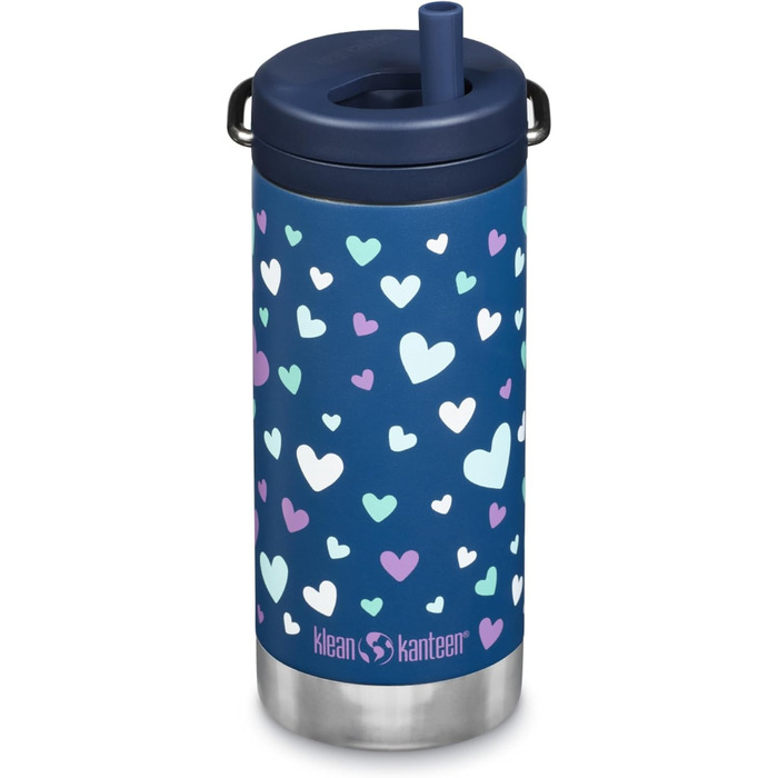 Термос Klean Kanteen TKWide 340 мл з кришкою, сині серця