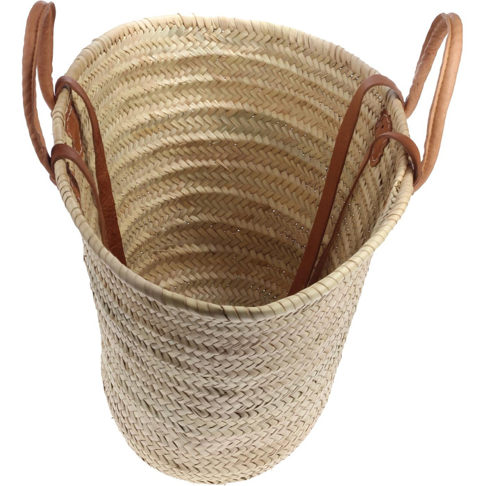 Великий плетений кошик Ibizakorb Felex для покупок і пляжу, натуральний, 55x15x32 см