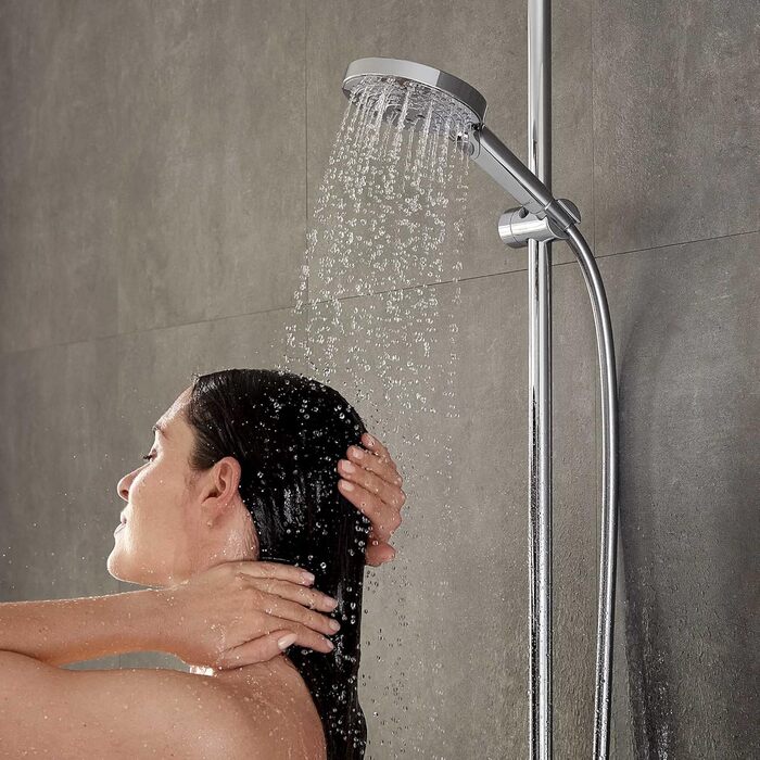 Душова лійка hansgrohe Raindance Select S, економна 9 л/хв (EcoSmart), ручна, 3 режими струменя, кругла (⌀120 мм), антикальк, хром