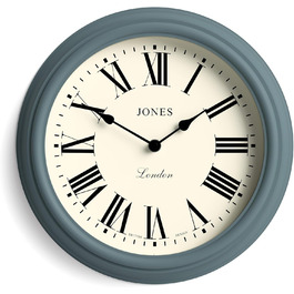 Настінний годинник JONES CLOCKS, класичний круглий, 30 см, зелений, римські цифри, традиційний дизайн для кухні, вітальні чи спальні