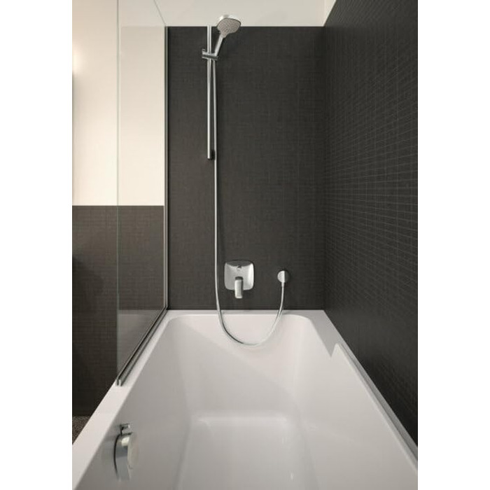 Душова лійка hansgrohe Croma Select E, водозберігаюча, 3 режими струменя, антикальцієва функція, білий/хром