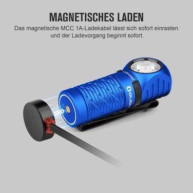 Ліхтар налобний OLIGHT Perun 2 Mini, 1100 люмен, 150 м, USB-зарядка, червоне світло, 5 режимів, водонепроникний, для кемпінгу, екстрених ситуацій, синій, холодне біле світло