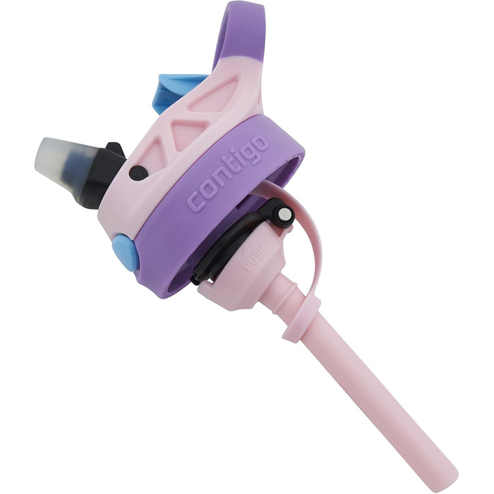 Дитяча пляшка для води Contigo Easy Clean Autospout з трубочкою, BPA-free, 420 мл, пластикова, герметична, легка у догляді, для школи та спорту (Strawberry Shakes)