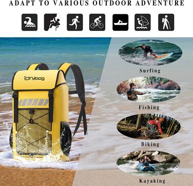 Водонепроникний рюкзак IDRYBAG для чоловіків 25/45 л, для каякінгу, походів, міцна сумка для активного відпочинку