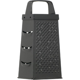 Терка для сиру KitchenCraft, 4-стороння, антипригарна, нержавіюча сталь, чорна, прямокутна, 22.5×17.5×10 см