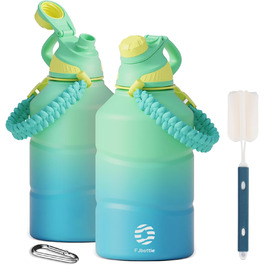 Термос Fjbottle 1900 мл з нержавіючої сталі, магнітна кришка, BPA Free, подвійні стінки, для газованої води, спортивна пляшка для води, університет, фітнес, кемпінг, активний відпочинок, світло-зелений
