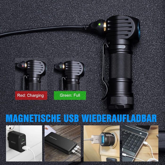 Лобовий ліхтар TrustFire MC18, 1200 люмен, LED, водонепроникний, з акумулятором, 5 режимів, для бігу та туризму