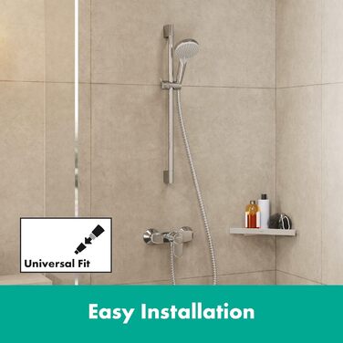 Душовий набір hansgrohe Vernis Blend, водозберігаюча ручна лійка з 2 режимами, шланг і стійка 65 см, хром