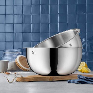 Набір мисок WMF Gourmet 4 шт, нержавіюча сталь, 1,0-3,5 л, для кухні, салатна, для змішування, сервування, Cromargan, штабельовані