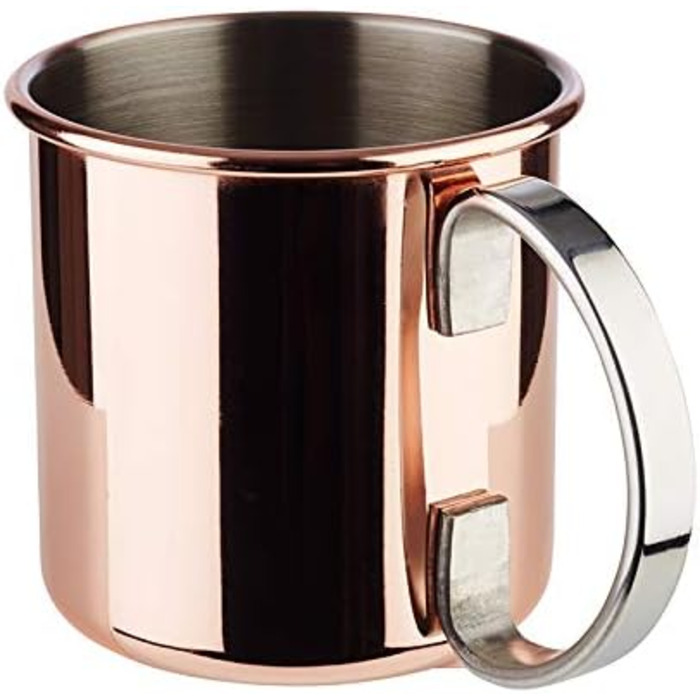 Набір для коктейлів Moscow Mule: 2 склянки по 500 мл з полірованої міді, барна ложка 27 см, джигер 5cl, чорна преса для лайма, харчова сталь, подарункова коробка