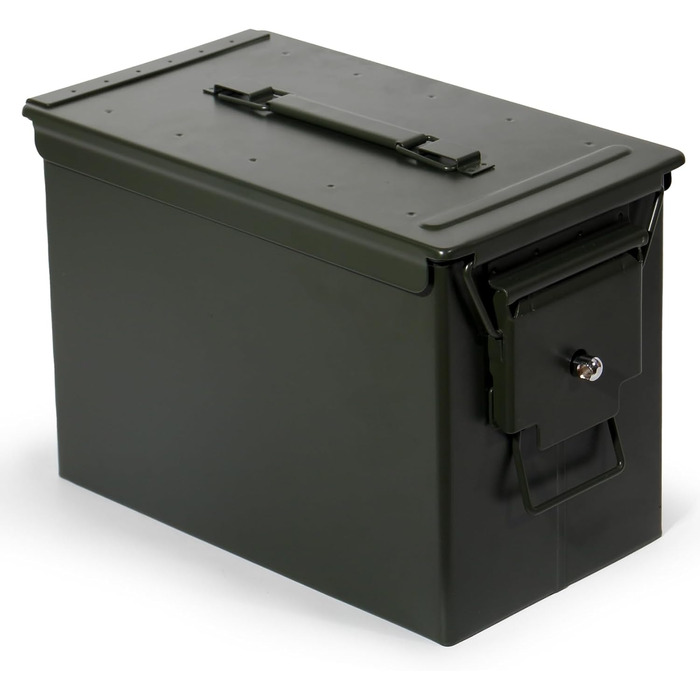 Металева ящик-скриня для зберігання, Munitionskiste US Ammo Box, патронна коробка для акумуляторів та боєприпасів, з замком, 28/30 см