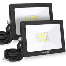 MEIKEE LED прожектор для вулиці 35Вт, 6500K, 3000Лм, IP66, набір 2 шт. Водонепроникний світлодіодний ліхтар для саду, двору, гаража, готелю, спортмайданчика