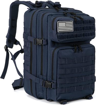 Тактичний рюкзак QT&QY 45 л, армійський, військовий Molle, для чоловіків, туристичний, для походів, 3-денний, синій