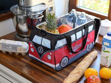 Термосумка Volkswagen Hippie Bus T1 Camper Van 25 л, червоно-чорна, колекція VW