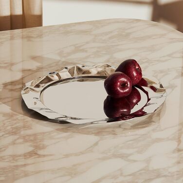 Кругле піднос Alessi 90039 з нержавіючої сталі, сріблястий, 44,5 см