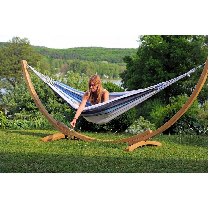 Гамак AMAZONAS Salsa L, EllTex, бавовна та поліестер, 210x140 см, до 150 кг, синій