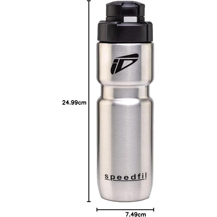 Вакуумна термобутилка Speedfil Speedflask з нержавіючої сталі для велосипедистів і спорту, з кришкою 2.0, срібляста