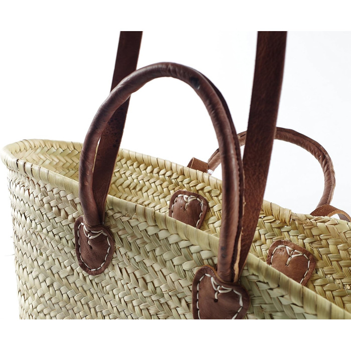 Пляжна сумка з пальмового листя Kobolo з шкіряними ручками, 50x15x30 см