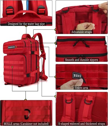 Тактичний військовий рюкзак 40 л Survival Army Molle, червоний