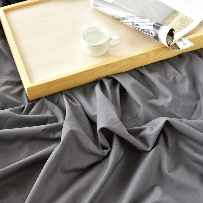 Комплект з 2 класичних простирадл GREEN MARK, 150x250 см, антрацит, 100% бавовна, без резинки