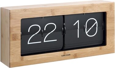 Годинник Karlsson Flip XL настільний і настінний, бамбук, 17,5×37×9 см