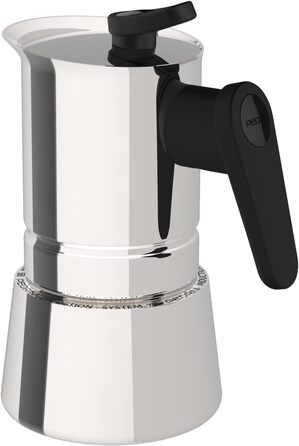Кавоварка Steelmoka для індукційних плит, еспресо-мока, 2 чашки, сталева, срібляста