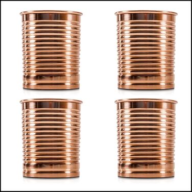 Набір з 4 мідних кухлів Moscow Mule 450 мл, 100% мідь, для аюрведи, у бляшаній коробці