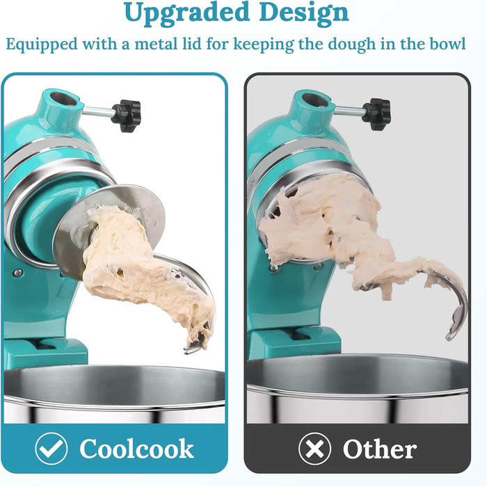 Гак для замішування тіста з нержавіючої сталі для міксерів KitchenAid 4,5–5 л, насадка для планетарних міксерів, підходить для моделі з відкидною головкою, можна мити в посудомийці, аксесуар для кухонної техніки