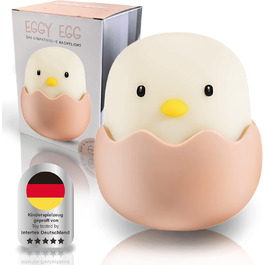 Дитячий LED нічник MegaLight Eggy Egg з RGB-підсвіткою, сенсорним керуванням, таймером і USB-зарядкою, безпечний для немовлят, нічна лампа для дитячої кімнати