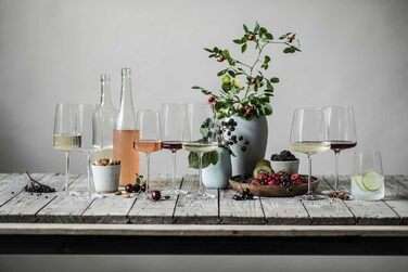 Набір склянок Zwiesel Glas Vivid Senses, 8 предметів: келихи для вина 535 мл та універсальні склянки 500 мл, лімітована серія у подарунковій коробці, для вина і води, можна мити в посудомийній машині