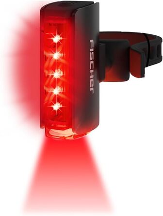 Fischer велосипедний LED задній ліхтар Twin Stop, з акумулятором, 360° підсвічуванням, до 8 годин роботи, USB зарядка, чорний