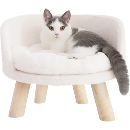 Розкішний диван для котів Katzensofa, велике котяче крісло з подушкою, підняте ліжко для котів і малих собак, 40 см, бежевий