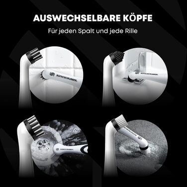 Електрична щітка SonicScrubber для прибирання кухні та ванної, 4 насадки, батарейки AA в комплекті
